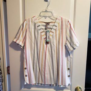 Brina & Em Striped Shirt NWT
